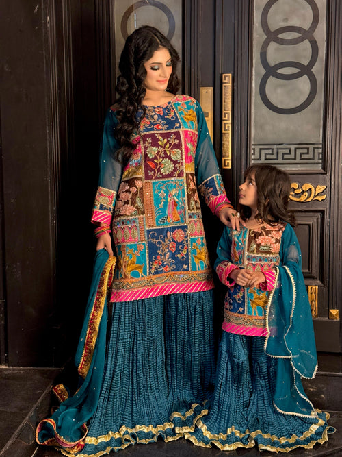 Indian silk seqanc work shirt slvees & back stone work